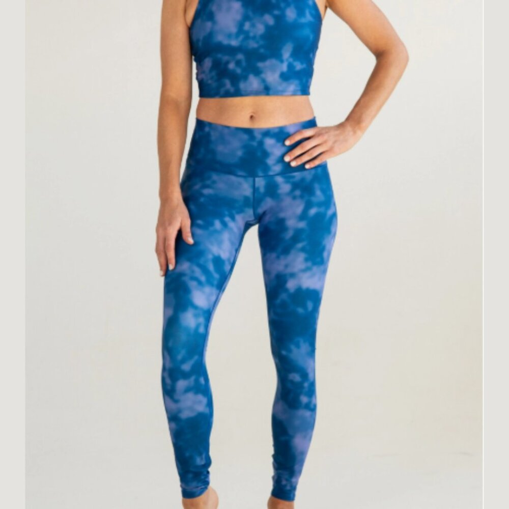 NWOT Colorado Threads Indigo Fog Yoga Leggings – Made in USA, Eco-Friendly